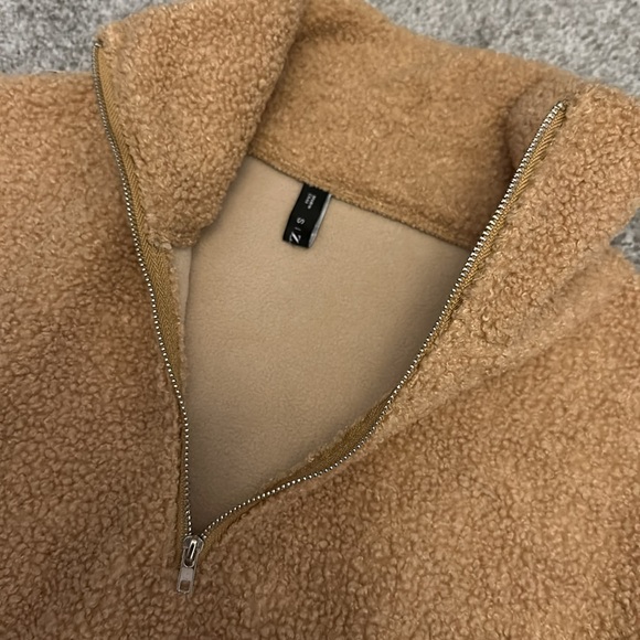 Camel Colored Sherpa Half Zip - Picture 2 of 2